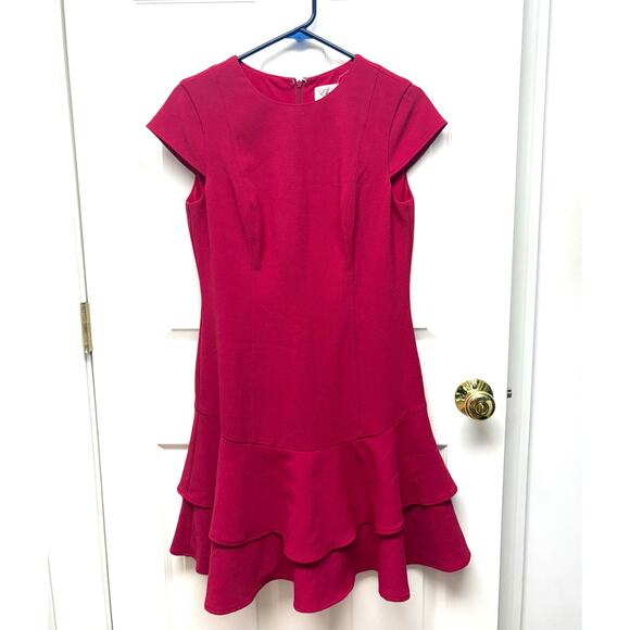 Eliza J Dresses & Skirts - Eliza J Dress, Cap Sleeves, Fit Flare, Ruffled Skirt, Lined, Back Zip, Women's 6